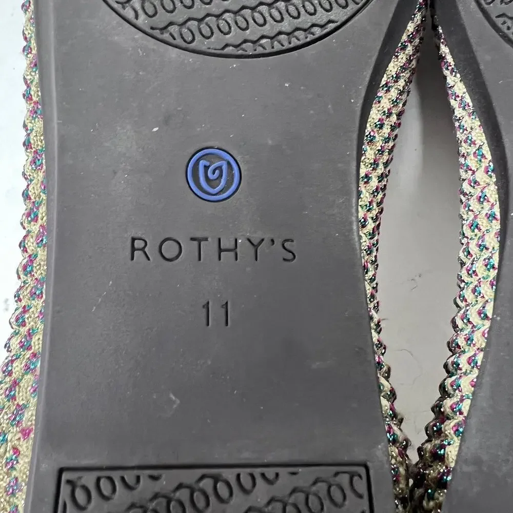 Rothys The Loafer Women's 11 Limited Edition Multi Metallic Flat Needs‎ Insole